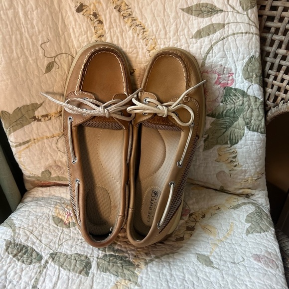 Sperry leather with canvas accents women’s boat shoes size 7.5 - Picture 1 of 5